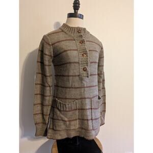 Vintage‎ button down Henley sweater with pockets size S acrylic